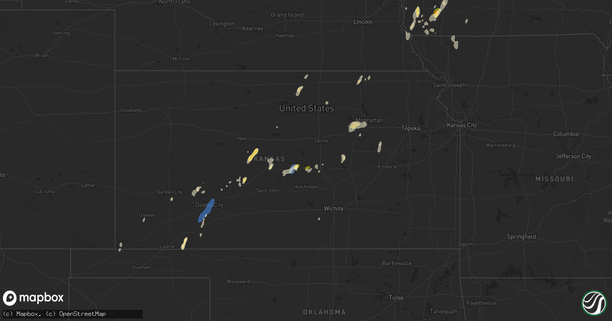 Hail map in Kansas on June 23, 2025