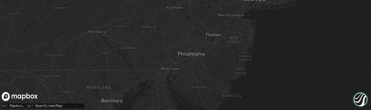 Hail map in Lansdowne, PA on June 23, 2025