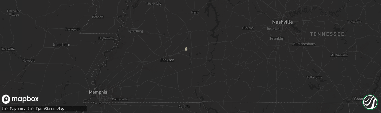 Hail map in Lexington, TN on June 23, 2025