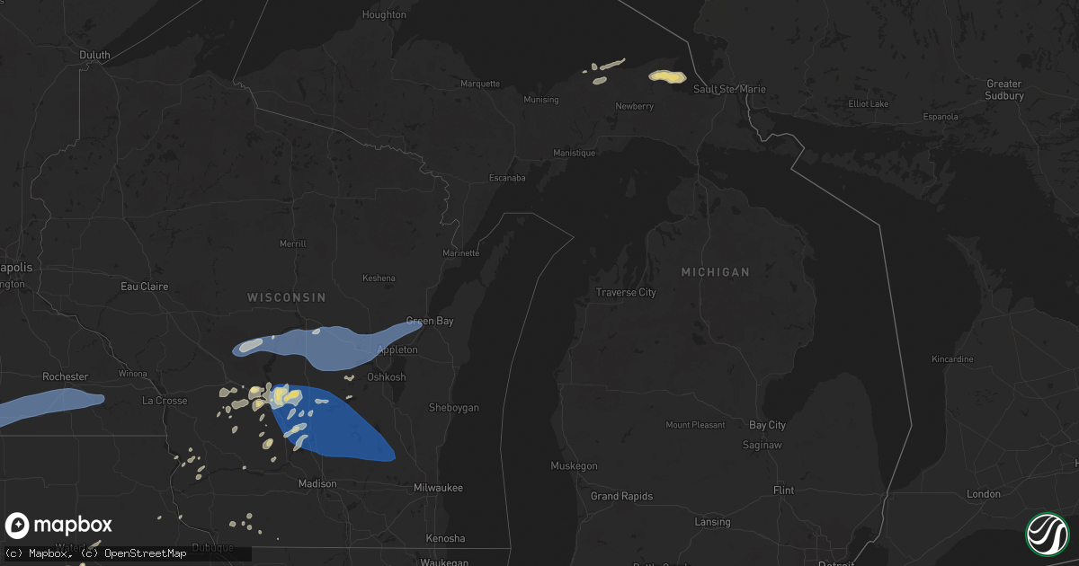 Hail map in Michigan on June 23, 2025