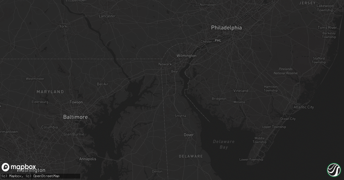 Hail map in Middletown, DE on June 23, 2025