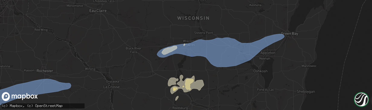 Hail map in Nekoosa, WI on June 23, 2025