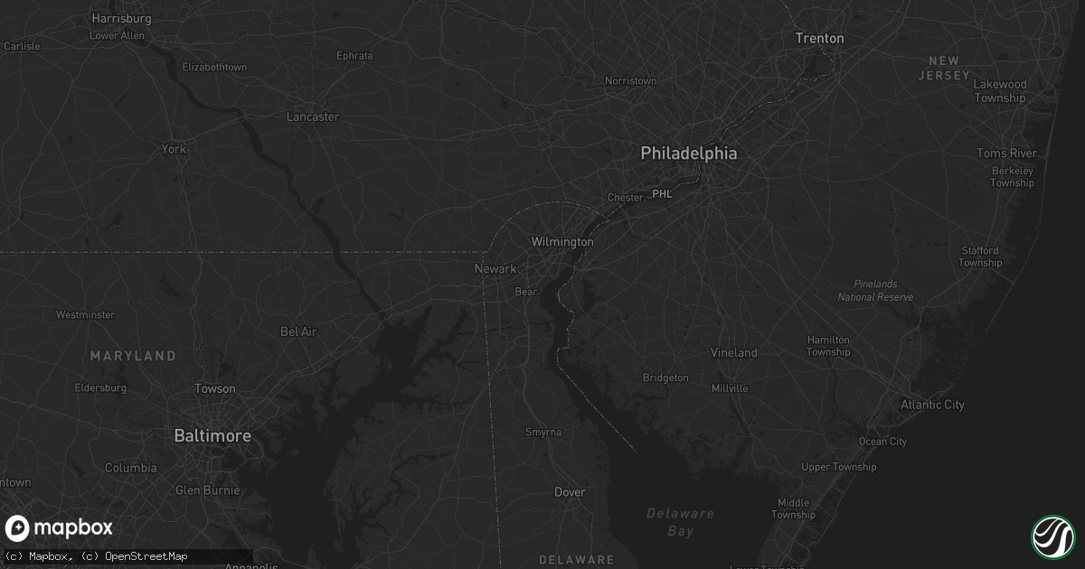 Hail map in New Castle, DE on June 23, 2025