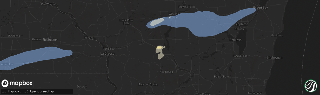 Hail map in New Lisbon, WI on June 23, 2025