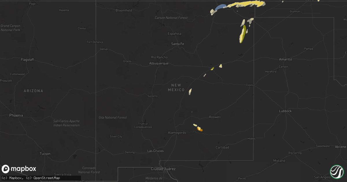Hail map in New Mexico on June 23, 2025