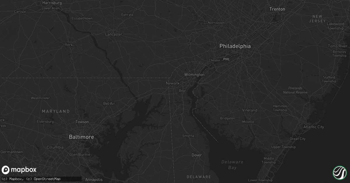 Hail map in Newark, DE on June 23, 2025