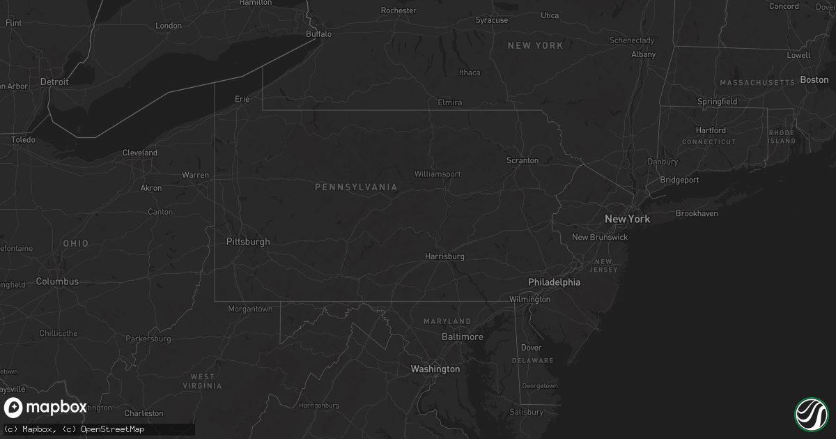 Hail map in Pennsylvania on June 23, 2025