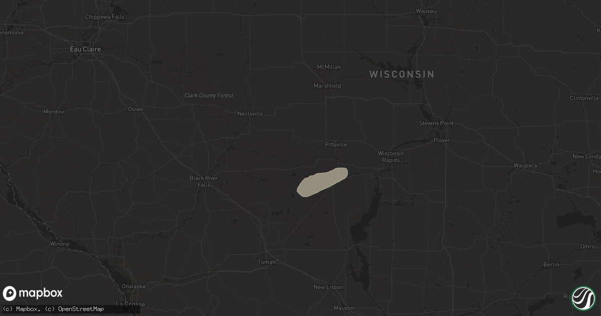 Hail map in Pittsville, WI on June 23, 2025