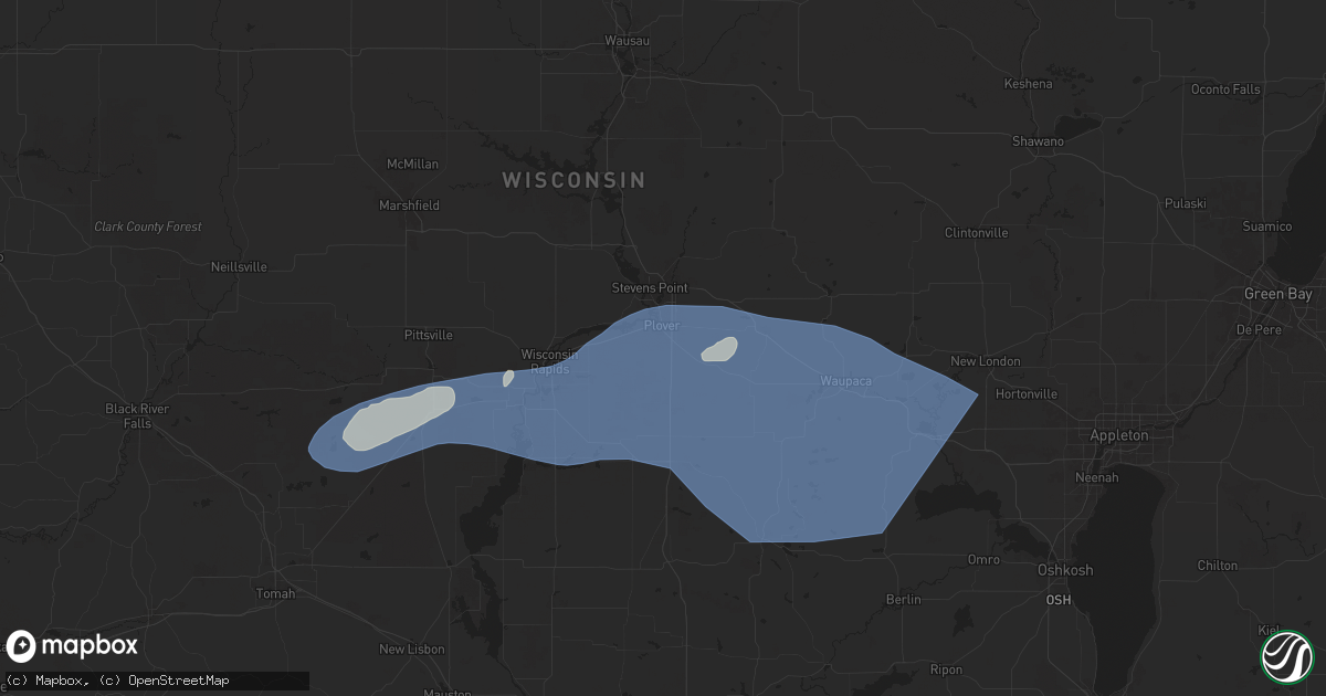 Hail map in Plover, WI on June 23, 2025