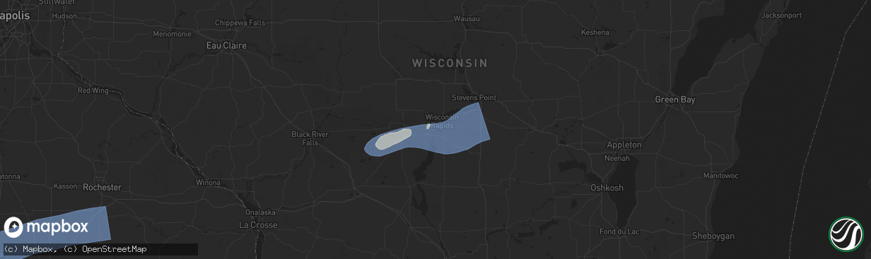 Hail map in Port Edwards, WI on June 23, 2025