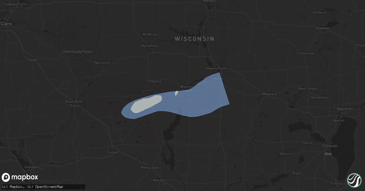 Hail map in Port Edwards, WI on June 23, 2025