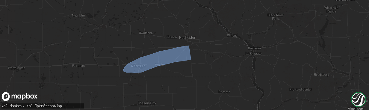 Hail map in Racine, MN on June 23, 2025