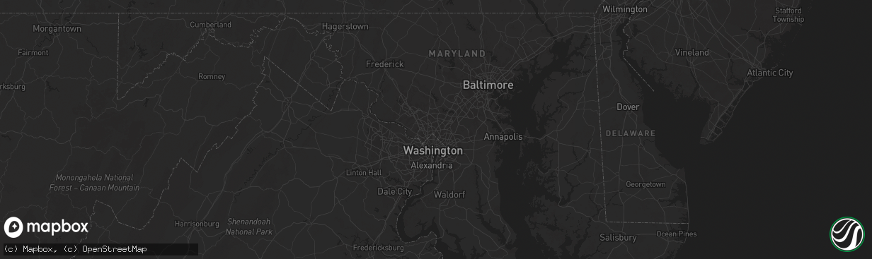 Hail map in Silver Spring, MD on June 23, 2025