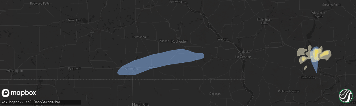 Hail map in Stewartville, MN on June 23, 2025