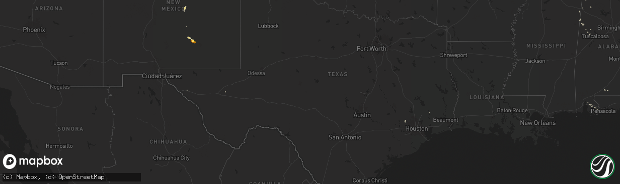 Hail map in Texas on June 23, 2025