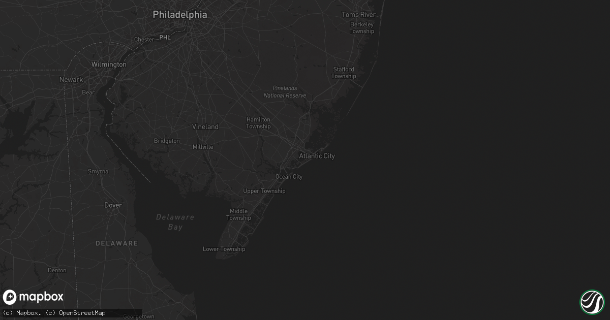 Hail map in Ventnor City, NJ on June 23, 2025