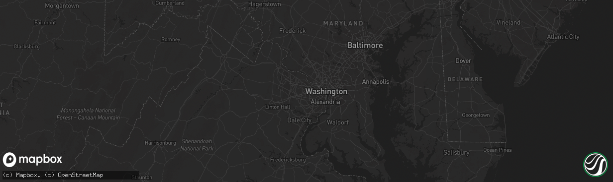 Hail map in Vienna, VA on June 23, 2025