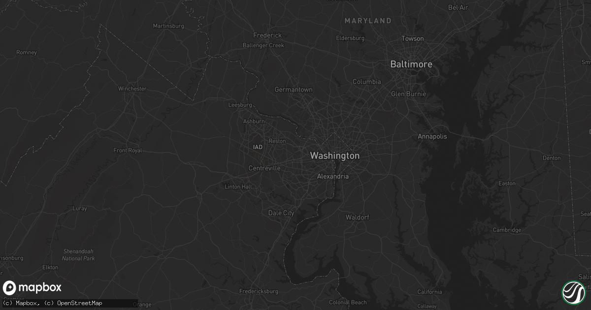 Hail map in Vienna, VA on June 23, 2025