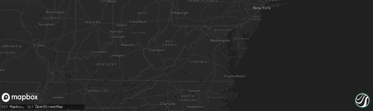 Hail map in Virginia on June 23, 2025