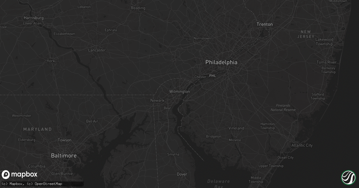 Hail map in Wilmington, DE on June 23, 2025