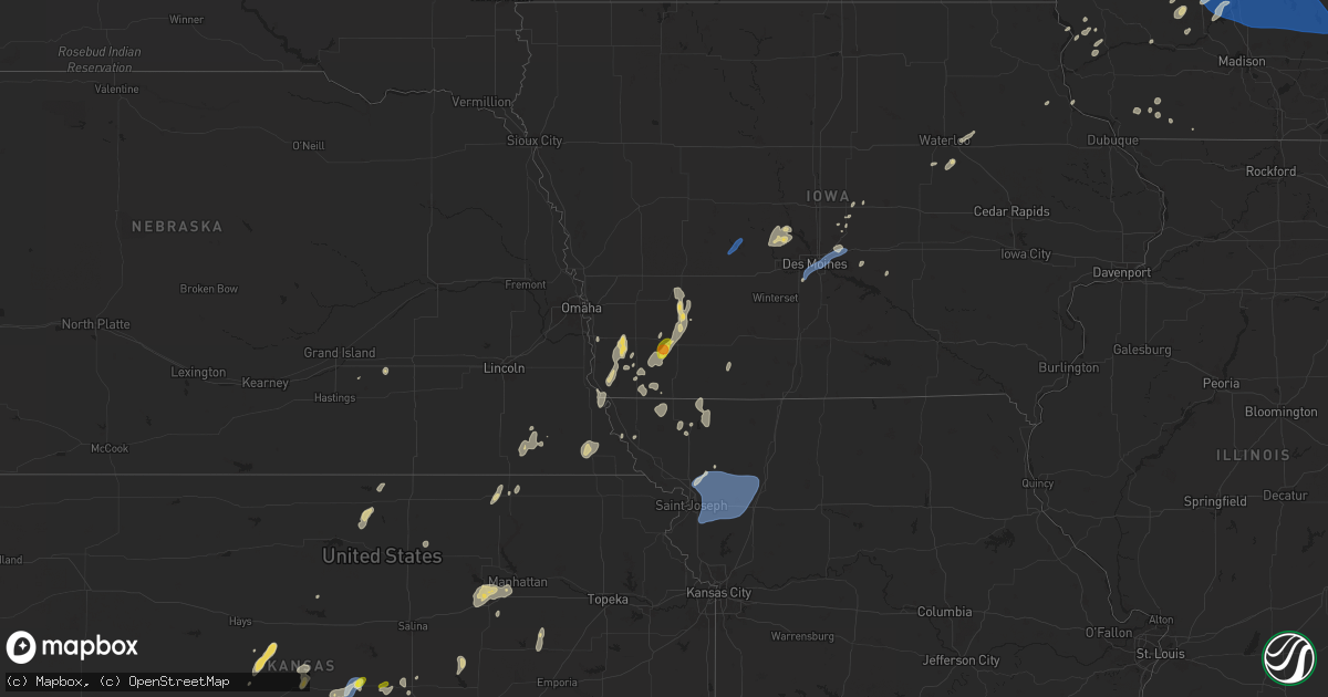 Hail map on June 23, 2025