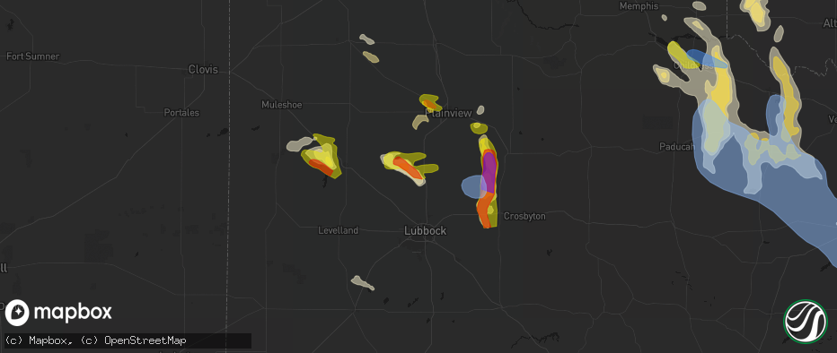 Hail map in Abernathy, TX on June 23, 2026