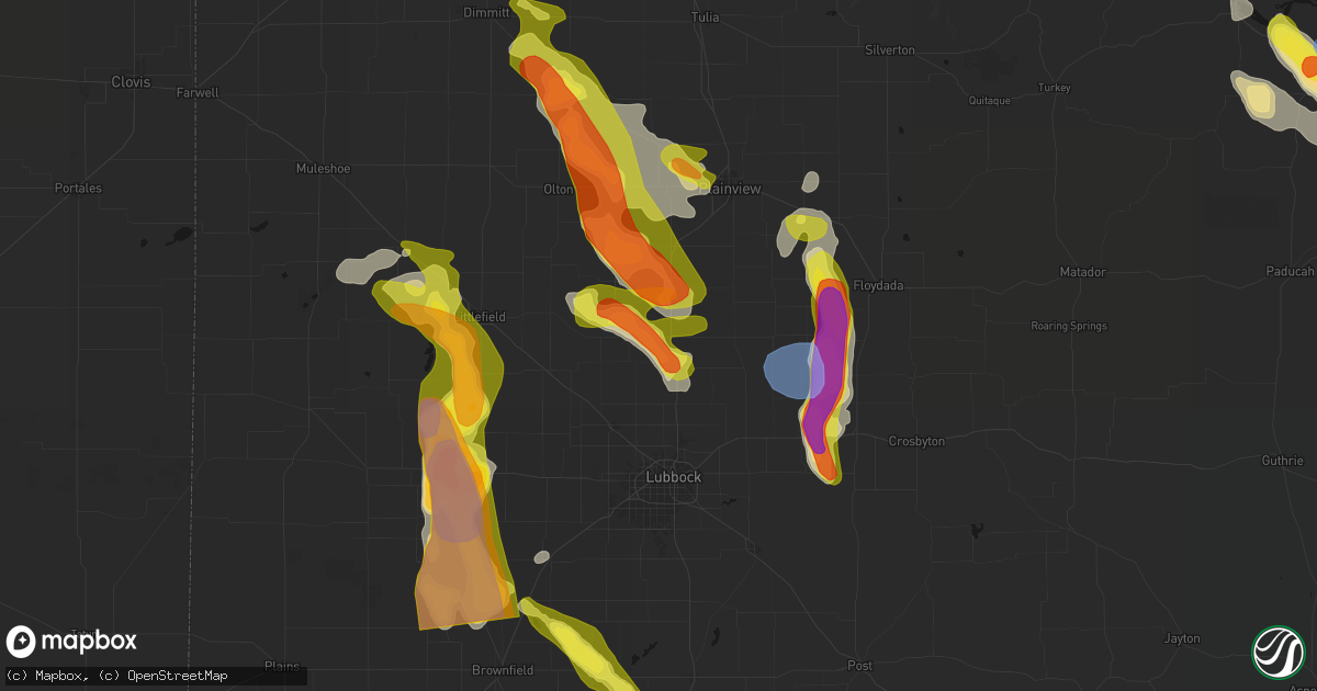 Hail map in Abernathy, TX on June 23, 2026
