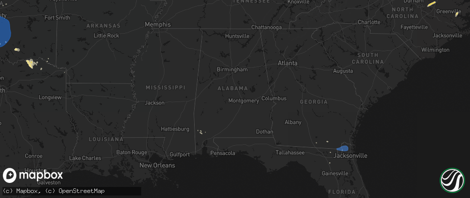 Hail map in Alabama on June 23, 2026