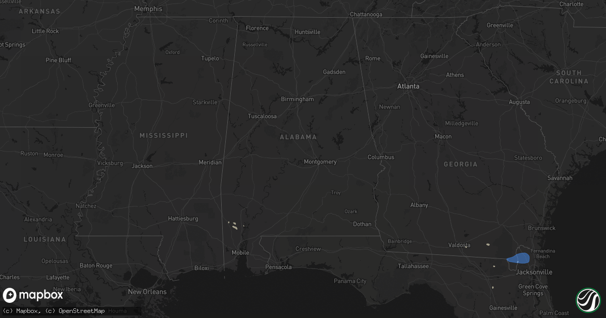 Hail map in Alabama on June 23, 2026