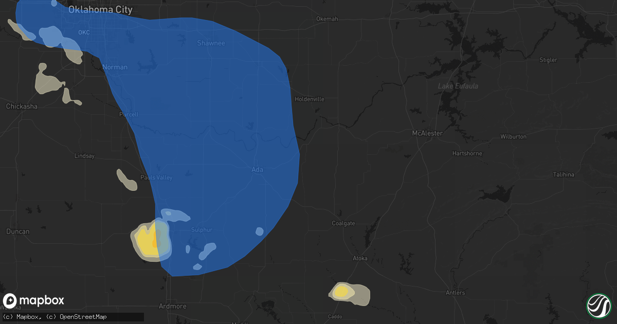 Hail map in Allen, OK on June 23, 2026
