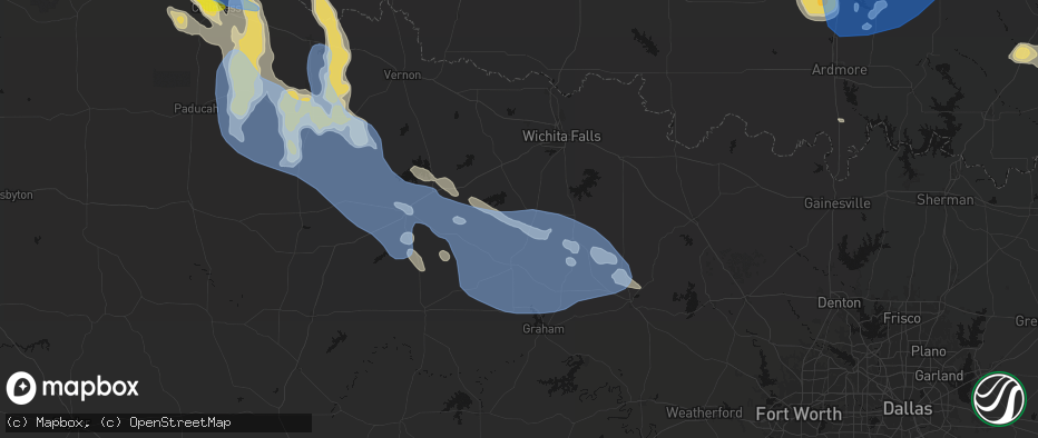 Hail map in Archer City, TX on June 23, 2026