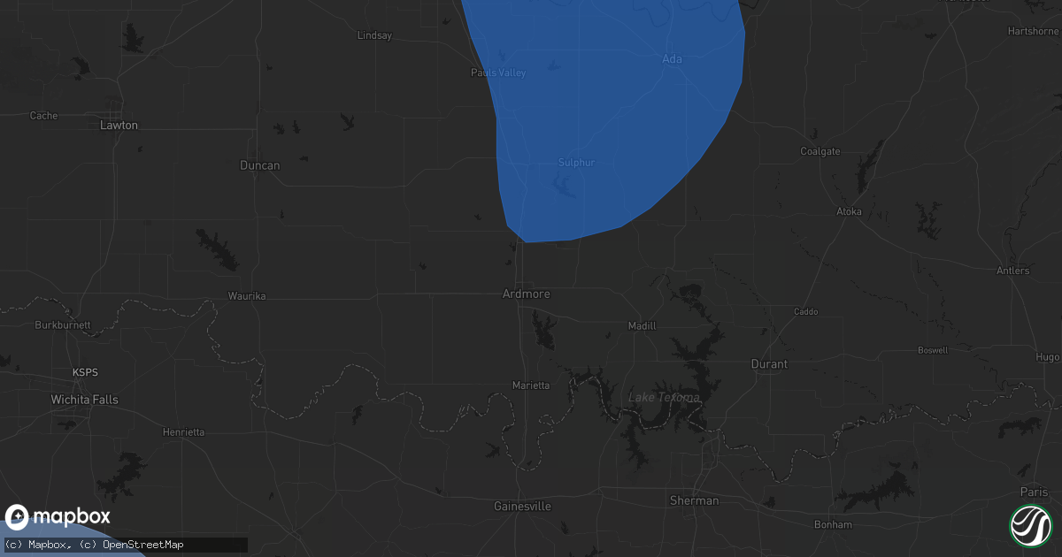 Hail map in Ardmore, OK on June 23, 2026