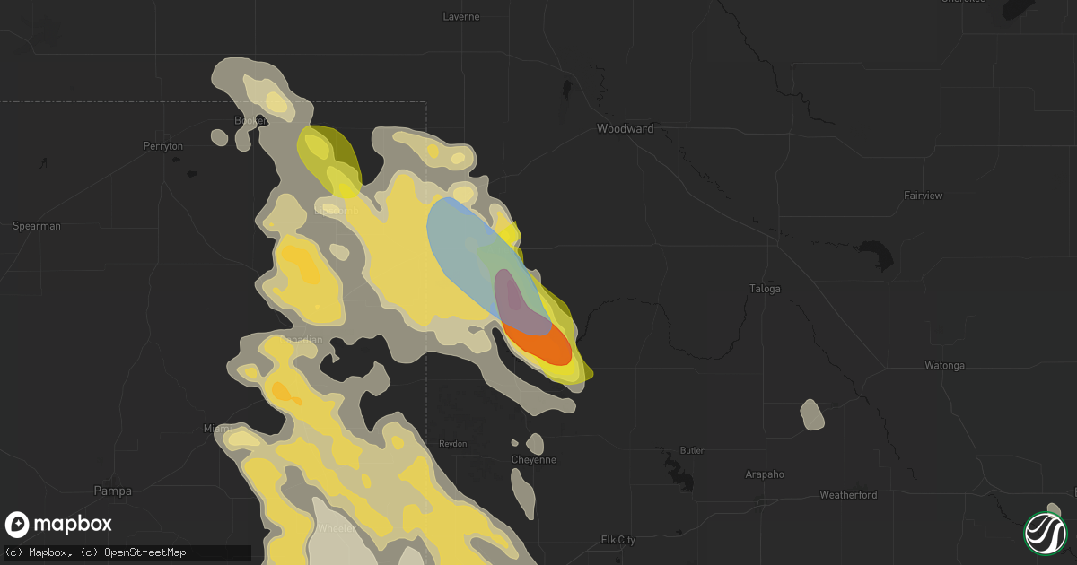 Hail map in Arnett, OK on June 23, 2026