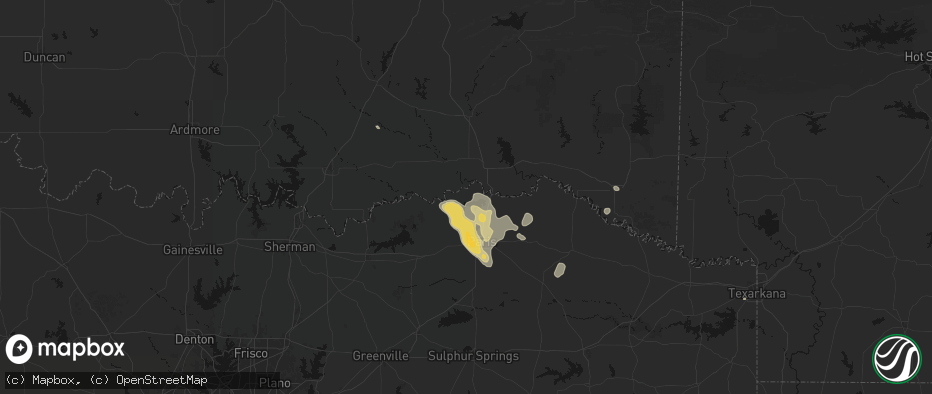 Hail map in Arthur City, TX on June 23, 2026