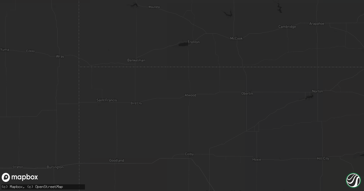 Hail map in Atwood, KS on June 23, 2026