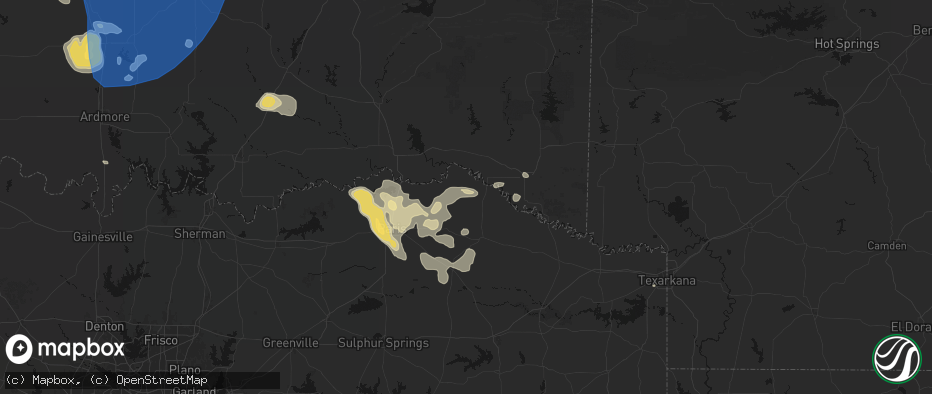 Hail map in Bagwell, TX on June 23, 2026