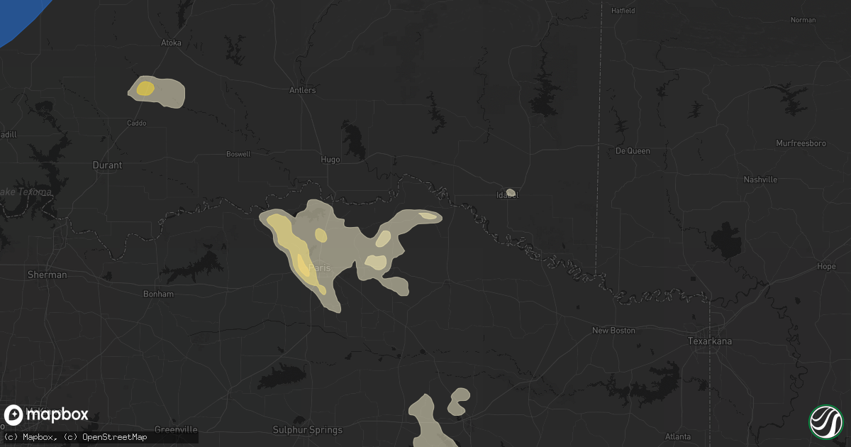 Hail map in Bagwell, TX on June 23, 2026