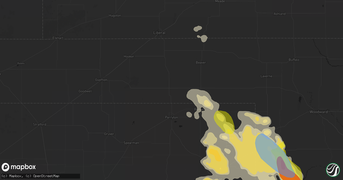 Hail map in Balko, OK on June 23, 2026