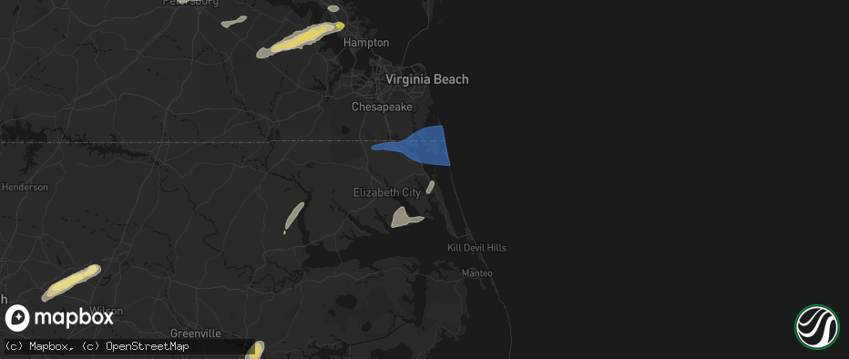 Hail map in Barco, NC on June 23, 2026