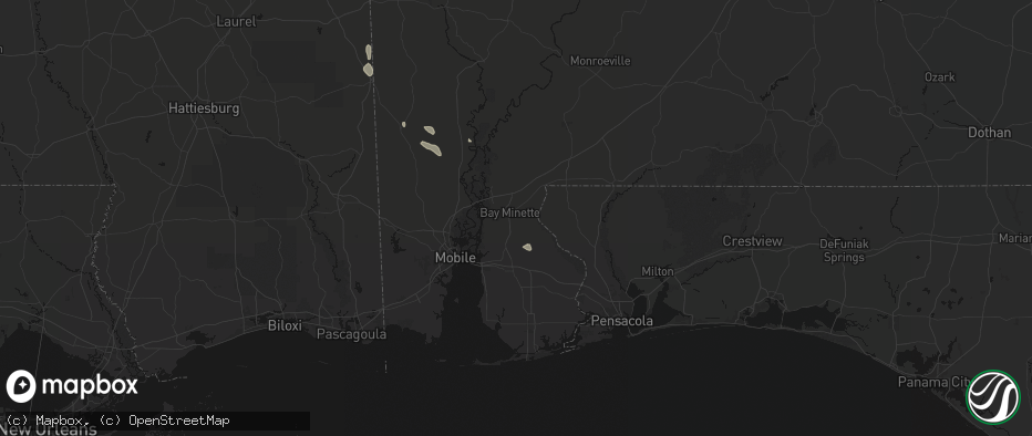 Hail map in Bay Minette, AL on June 23, 2026