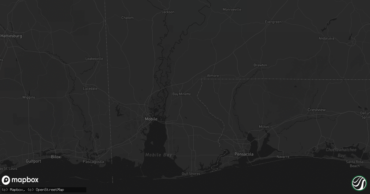 Hail map in Bay Minette, AL on June 23, 2026