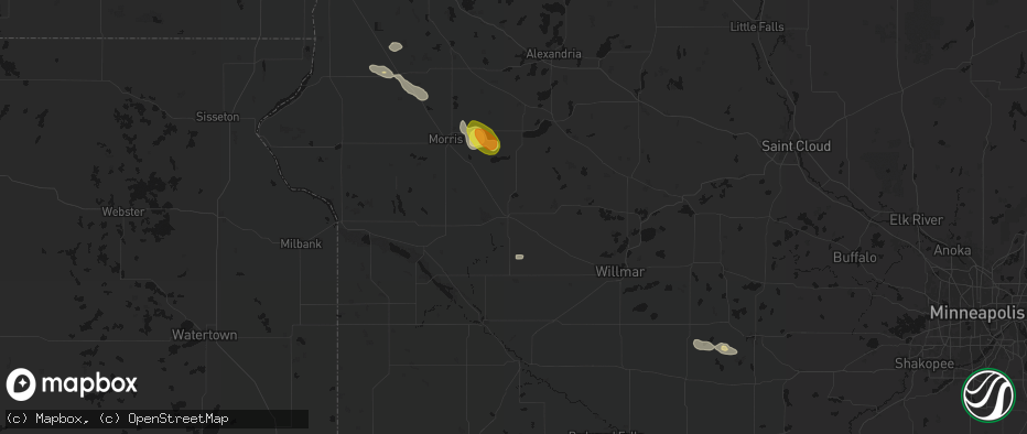 Hail map in Benson, MN on June 23, 2026