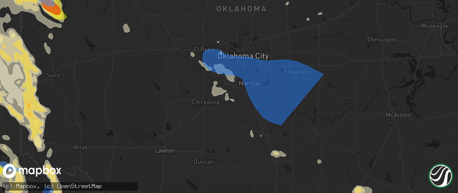 Hail map in Blanchard, OK on June 23, 2026