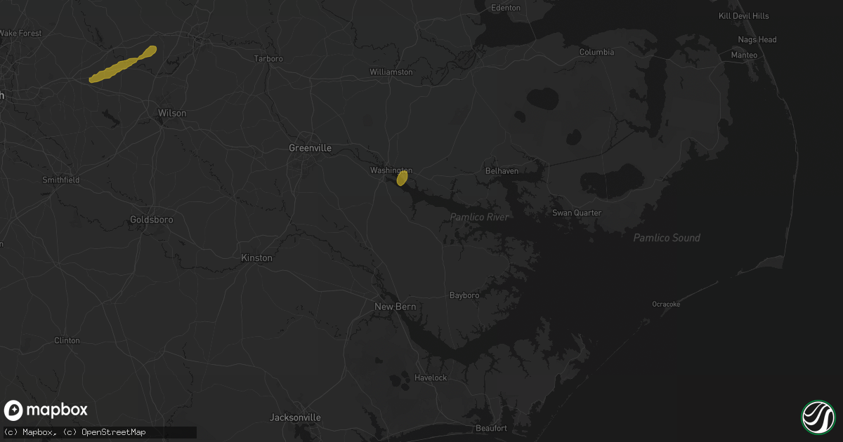 Hail map in Blounts Creek, NC on June 23, 2026