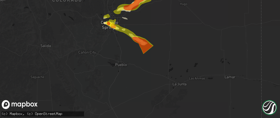 Hail map in Boone, CO on June 23, 2026