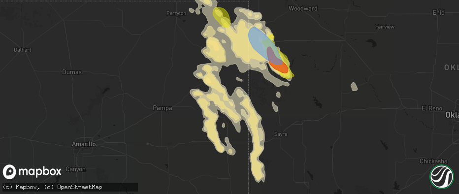 Hail map in Briscoe, TX on June 23, 2026