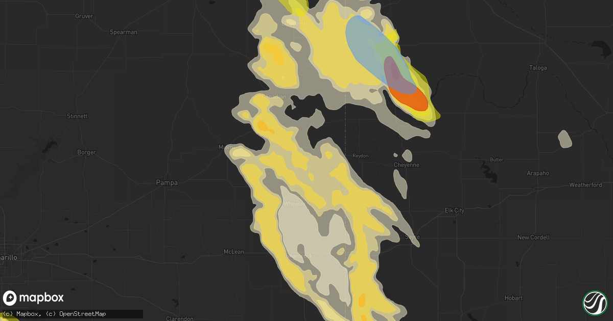 Hail map in Briscoe, TX on June 23, 2026