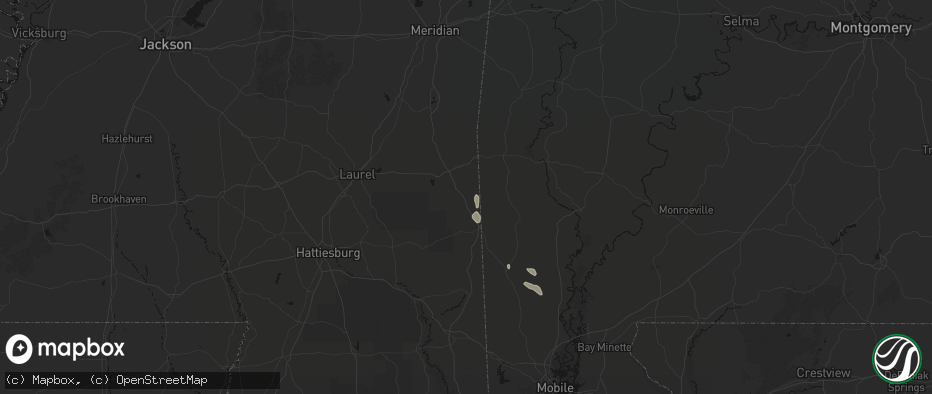 Hail map in Buckatunna, MS on June 23, 2026