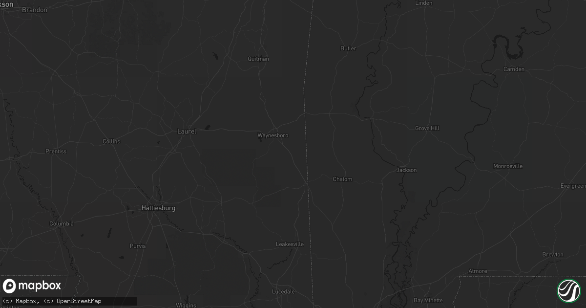 Hail map in Buckatunna, MS on June 23, 2026