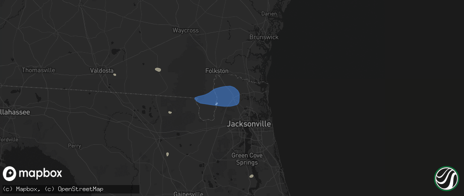 Hail map in Callahan, FL on June 23, 2026